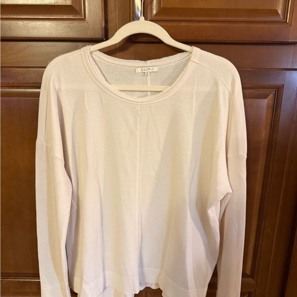 Z Supply Cream Ribbed Long Sleeve Top - Picture 1 of 3